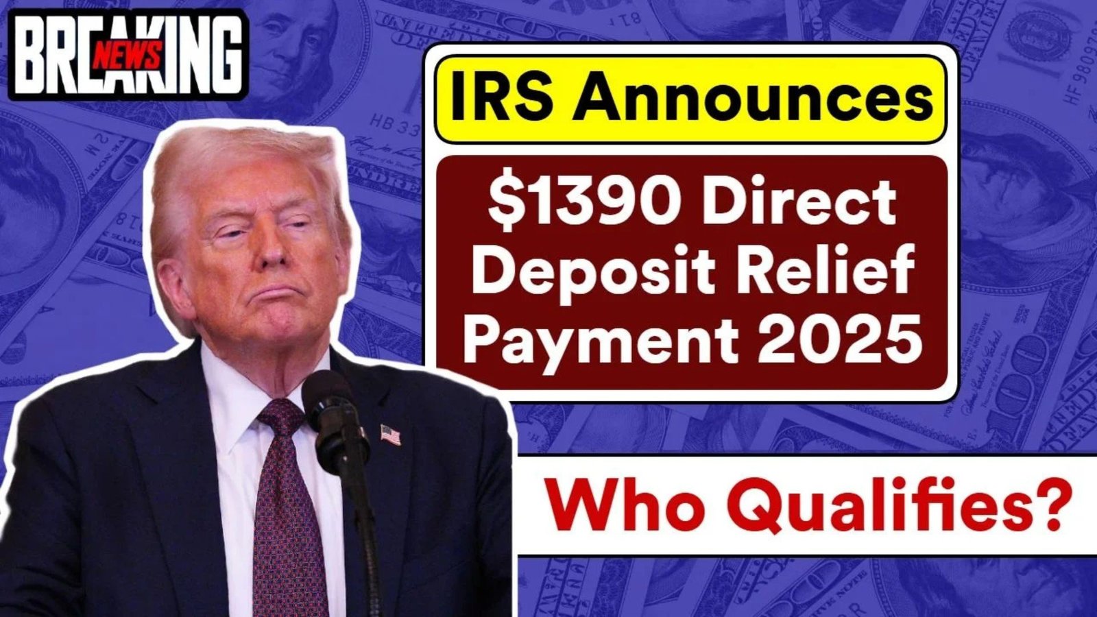 IRS Announces $1,390 Direct Deposit Relief Payment For November 2025
